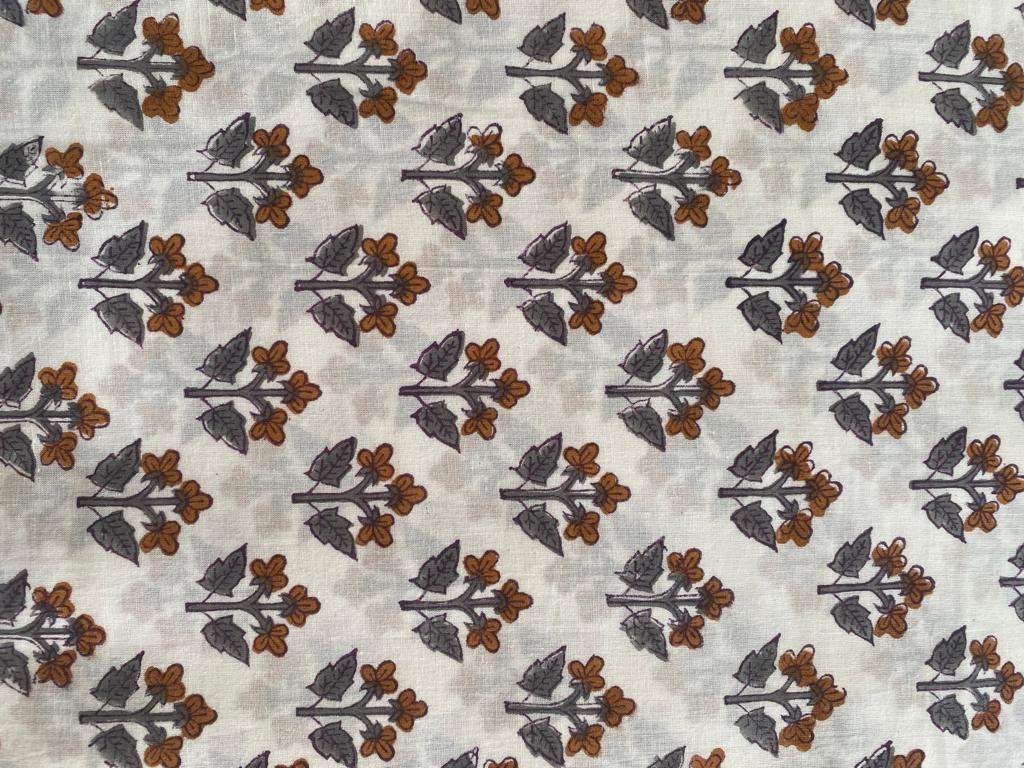 Indian Cotton Block Print Fabric by the Yard -Sewing and Quilting Fabric - Maple Village Lane