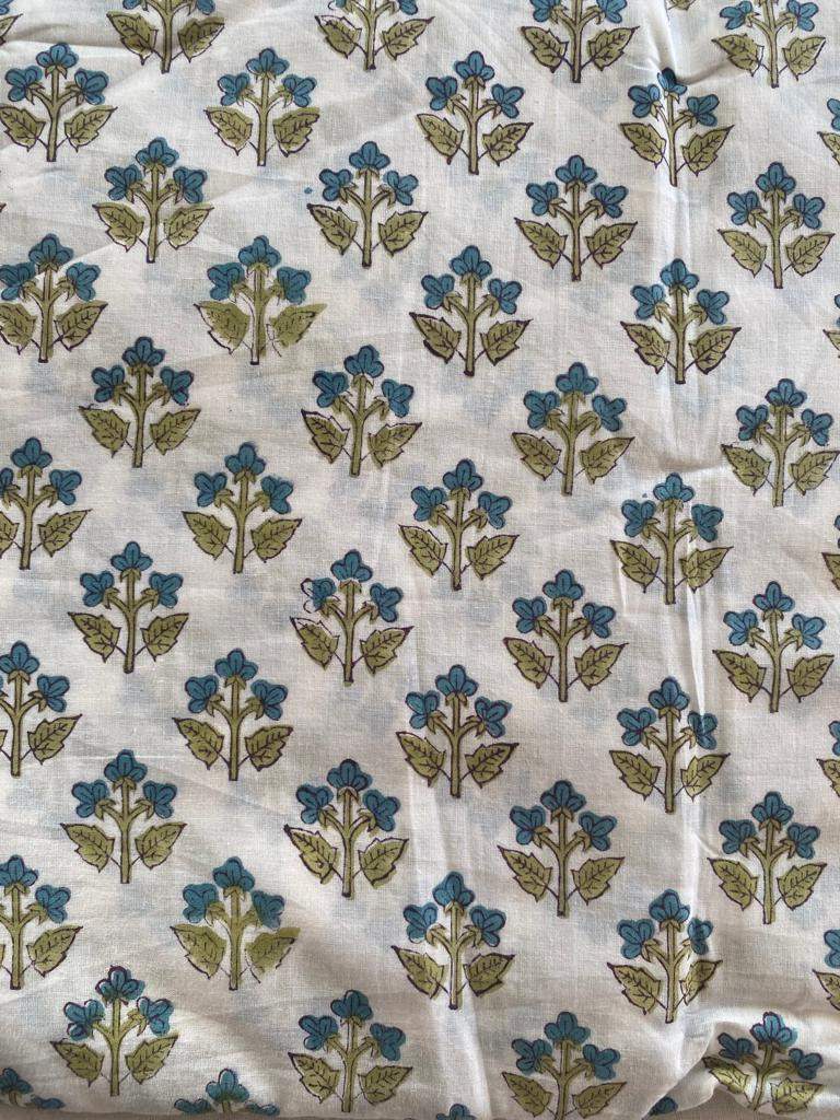 Indian Cotton Block Print Fabric by the Yard -Sewing and Quilting Fabric - Maple Village Lane