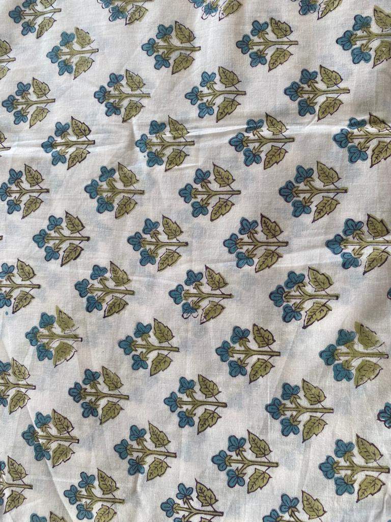 Indian Cotton Block Print Fabric by the Yard -Sewing and Quilting Fabric - Maple Village Lane