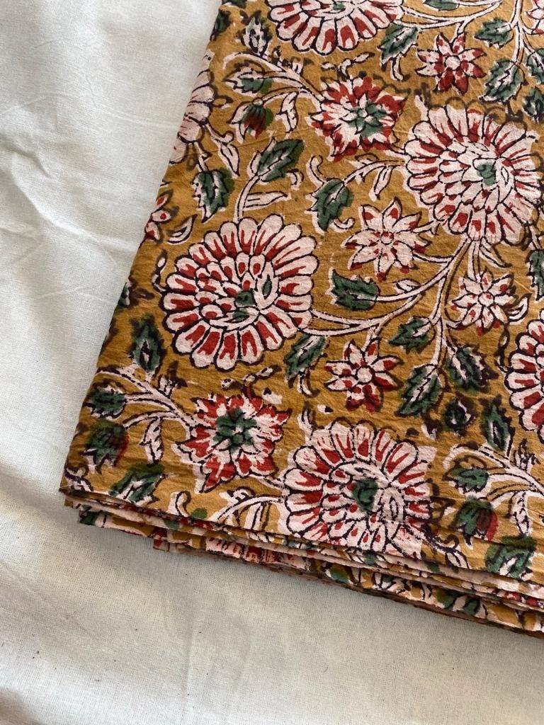 Indian Cotton Block Print Fabric by the Yard -Sewing and Quilting Fabric - Maple Village Lane