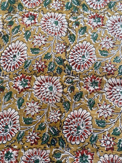 Indian Cotton Block Print Fabric by the Yard -Sewing and Quilting Fabric - Maple Village Lane