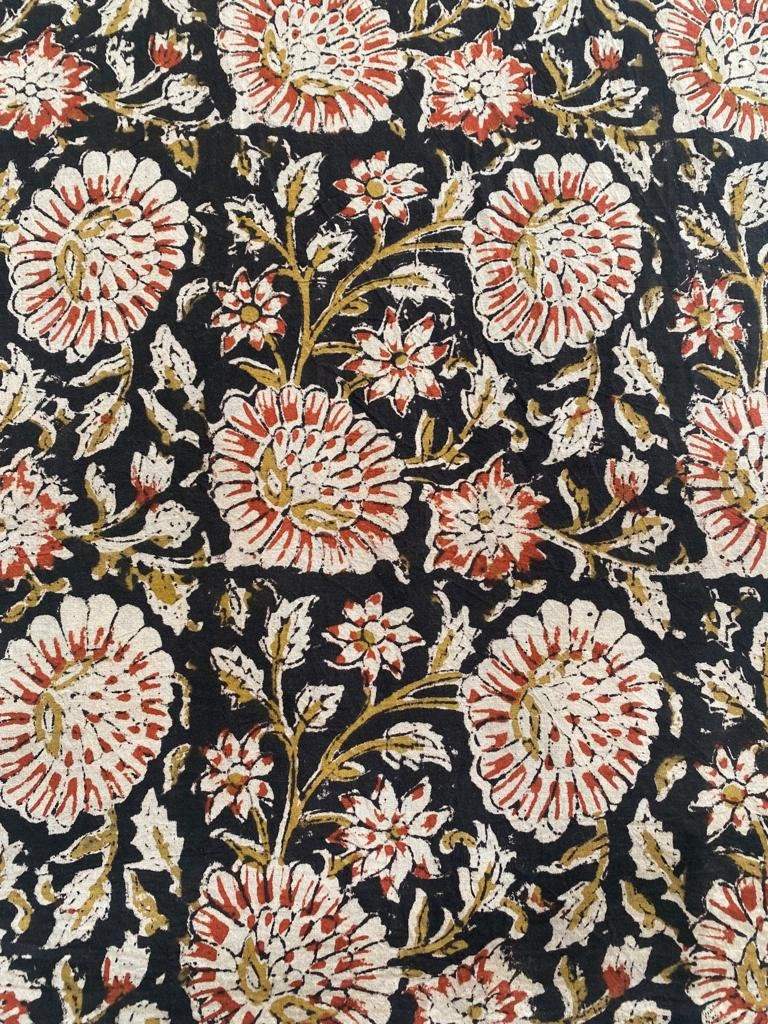 Indian Cotton Block Print Fabric by the Yard -Sewing and Quilting Fabric - Maple Village Lane