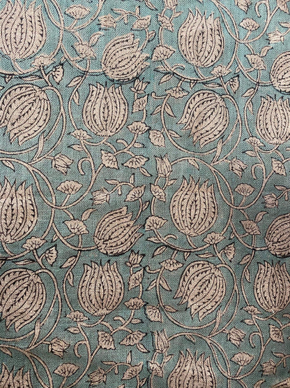 Linen fabric, Fabric by yard, Hand printed fabric, Block Print Fabric, Indian Fabric