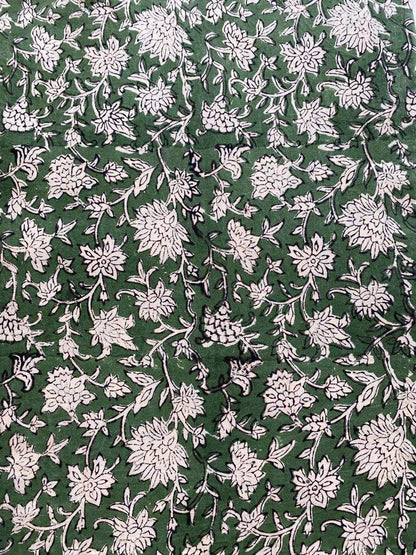 Indian Cotton Block Print Fabric by the Yard -Sewing and Quilting Fabric - Maple Village Lane