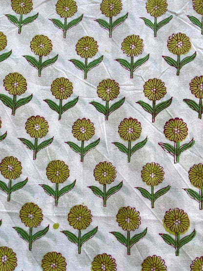 Indian Cotton Block Print Fabric by the Yard -Sewing and Quilting Fabric - Maple Village Lane