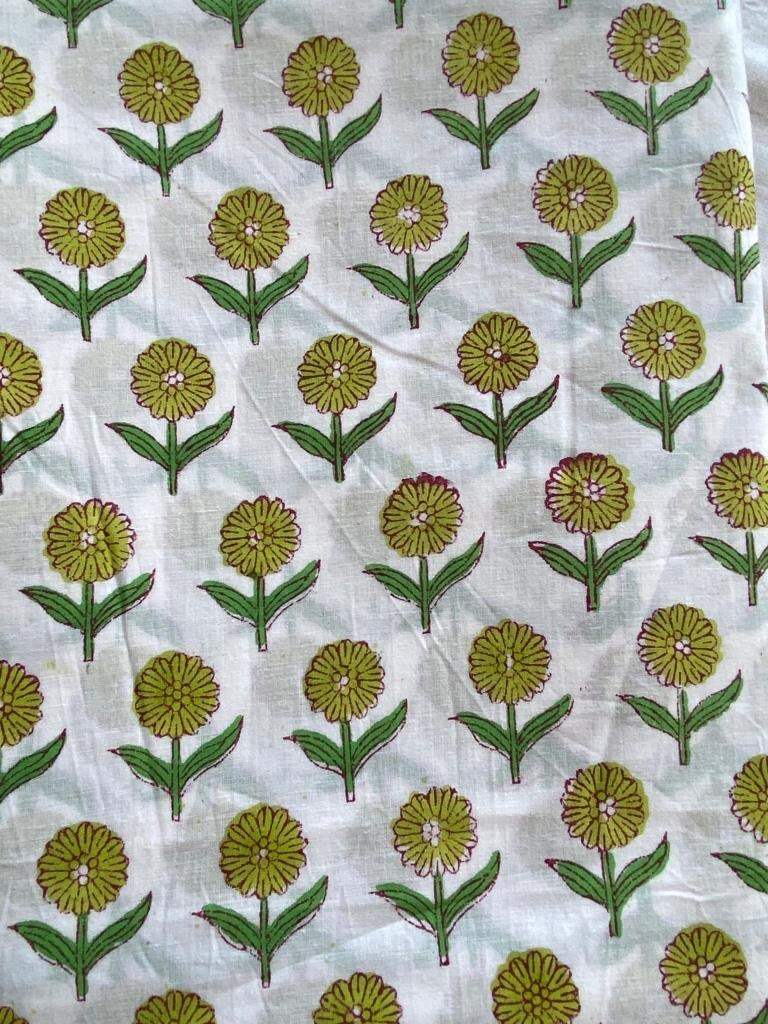 Indian Cotton Block Print Fabric by the Yard -Sewing and Quilting Fabric - Maple Village Lane