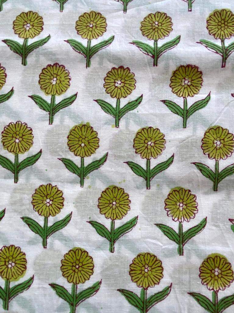 Indian Cotton Block Print Fabric by the Yard -Sewing and Quilting Fabric - Maple Village Lane