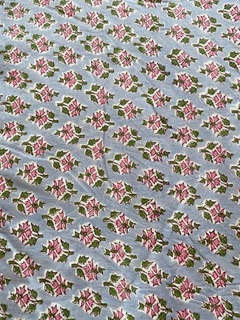 Indian Cotton Block Print Fabric by the Yard -Sewing and Quilting Fabric - Maple Village Lane