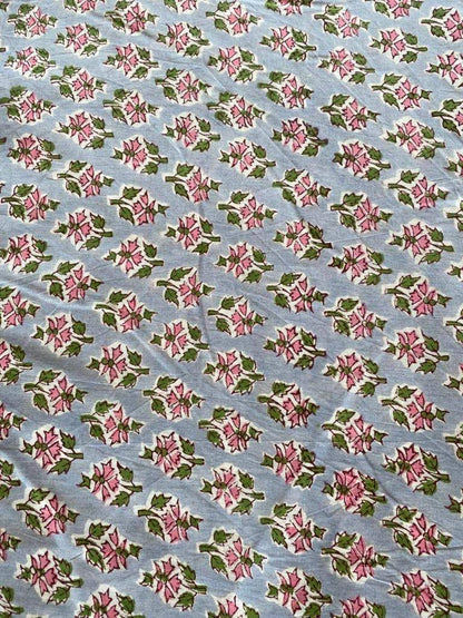 Indian Cotton Block Print Fabric by the Yard -Sewing and Quilting Fabric - Maple Village Lane