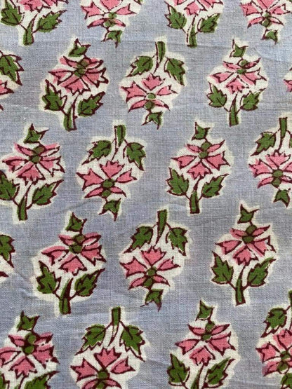 Indian Cotton Block Print Fabric by the Yard -Sewing and Quilting Fabric - Maple Village Lane