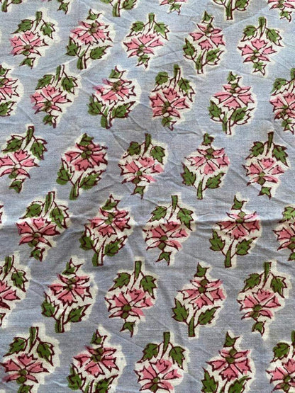 Indian Cotton Block Print Fabric by the Yard -Sewing and Quilting Fabric - Maple Village Lane