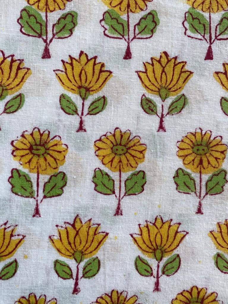 Indian Cotton Block Print Fabric by the Yard -Sewing and Quilting Fabric - Maple Village Lane