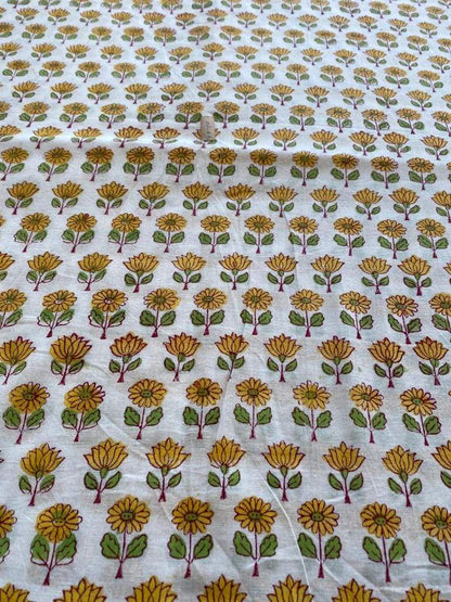 Indian Cotton Block Print Fabric by the Yard -Sewing and Quilting Fabric - Maple Village Lane