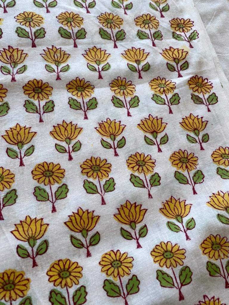 Indian Cotton Block Print Fabric by the Yard -Sewing and Quilting Fabric - Maple Village Lane