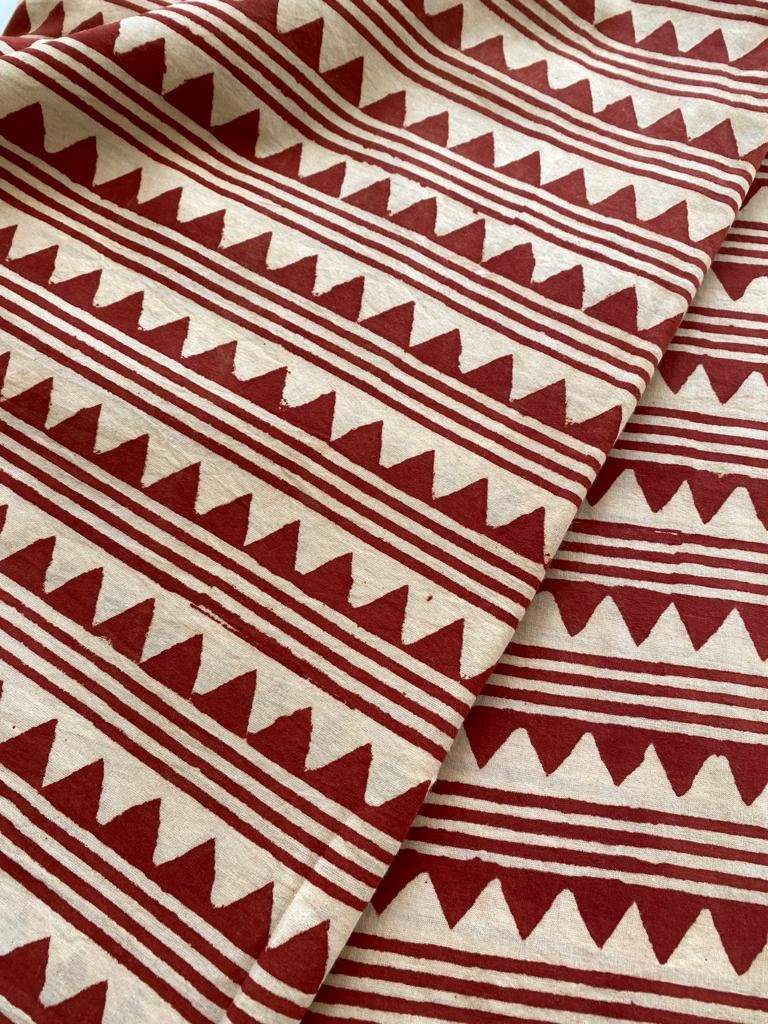 Indian Cotton Block Print Fabric by the Yard -Sewing and Quilting Fabric - Maple Village Lane