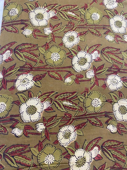 Indian Cotton Block Print Fabric by the Yard -Sewing and Quilting Fabric - Maple Village Lane