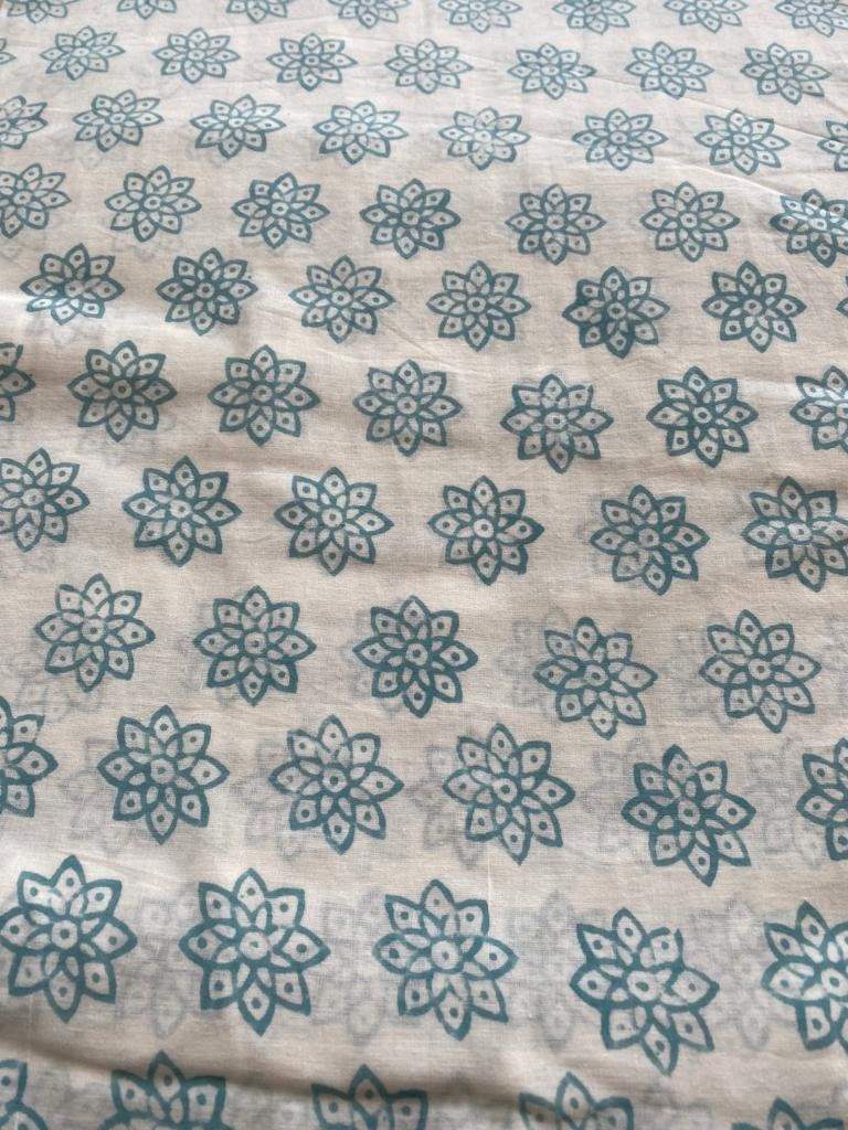 Indian Cotton Block Print Fabric by the Yard -Sewing and Quilting Fabric - Maple Village Lane