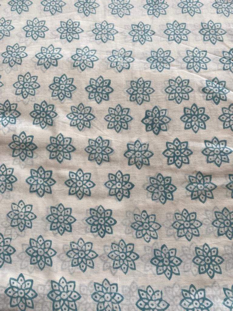 Indian Cotton Block Print Fabric by the Yard -Sewing and Quilting Fabric - Maple Village Lane