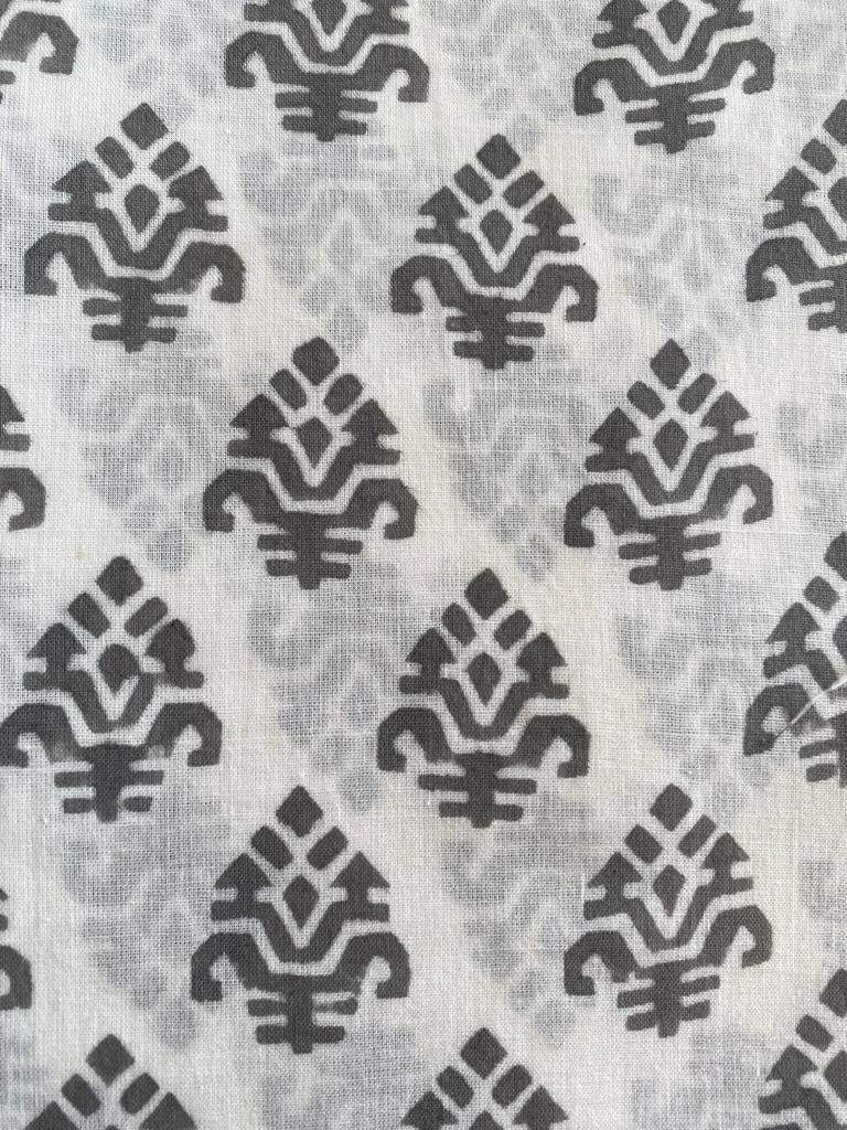 Indian Cotton Block Print Fabric by the Yard -Sewing and Quilting Fabric - Maple Village Lane