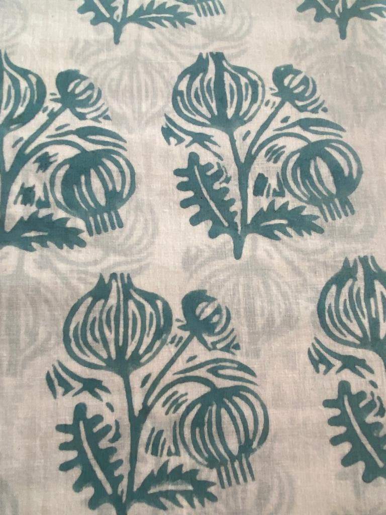 Indian Cotton Block Print Fabric by the Yard -Sewing and Quilting Fabric - Maple Village Lane