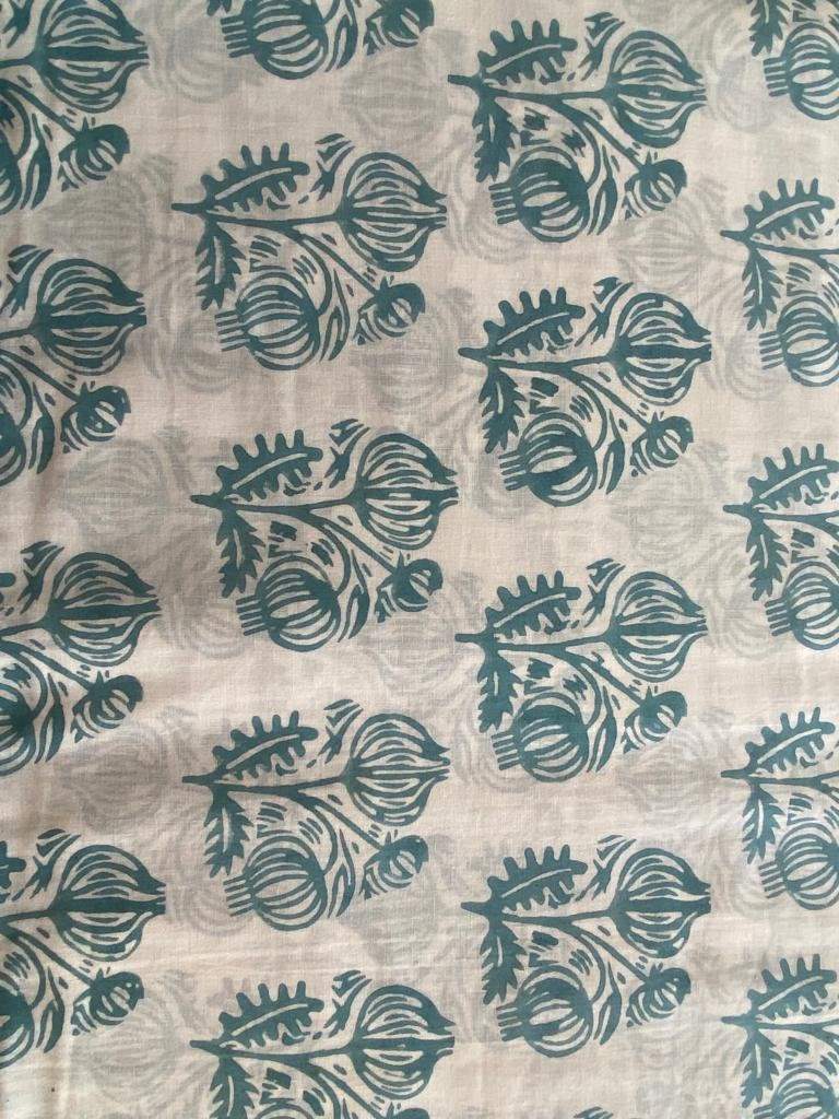 Indian Cotton Block Print Fabric by the Yard -Sewing and Quilting Fabric - Maple Village Lane