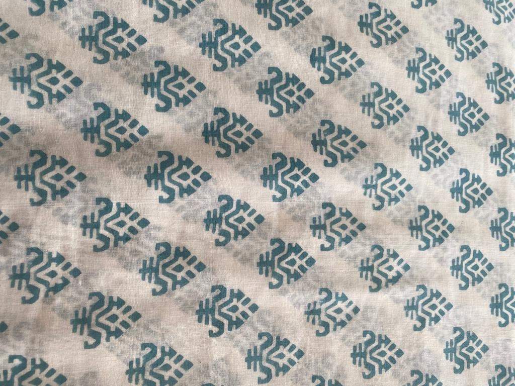 Indian Cotton Block Print Fabric by the Yard -Sewing and Quilting Fabric - Maple Village Lane