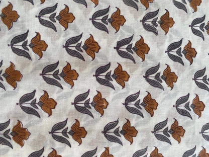 Indian Cotton Block Print Fabric by the Yard -Sewing and Quilting Fabric - Maple Village Lane