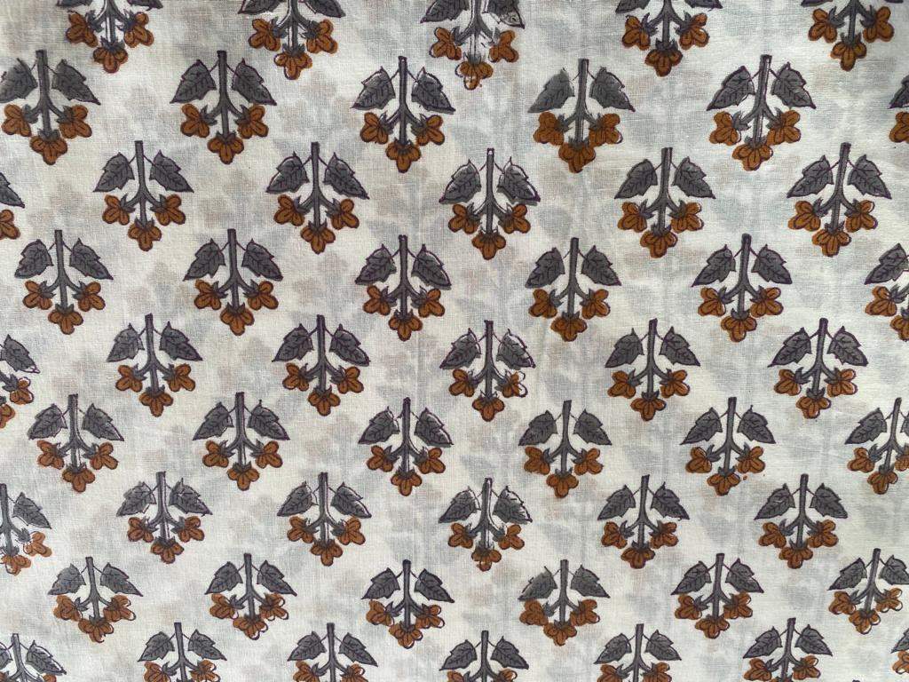 Indian Cotton Block Print Fabric by the Yard -Sewing and Quilting Fabric - Maple Village Lane