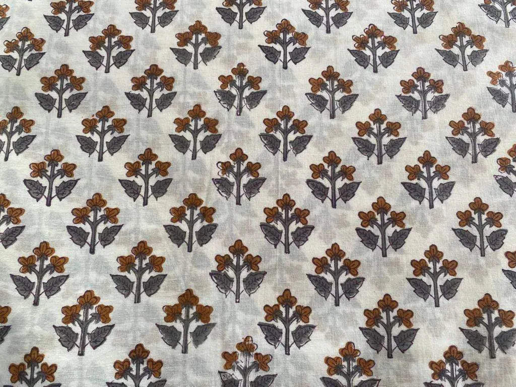 Indian Cotton Block Print Fabric by the Yard -Sewing and Quilting Fabric - Maple Village Lane