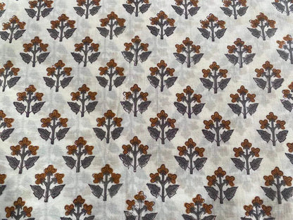 Indian Cotton Block Print Fabric by the Yard -Sewing and Quilting Fabric - Maple Village Lane