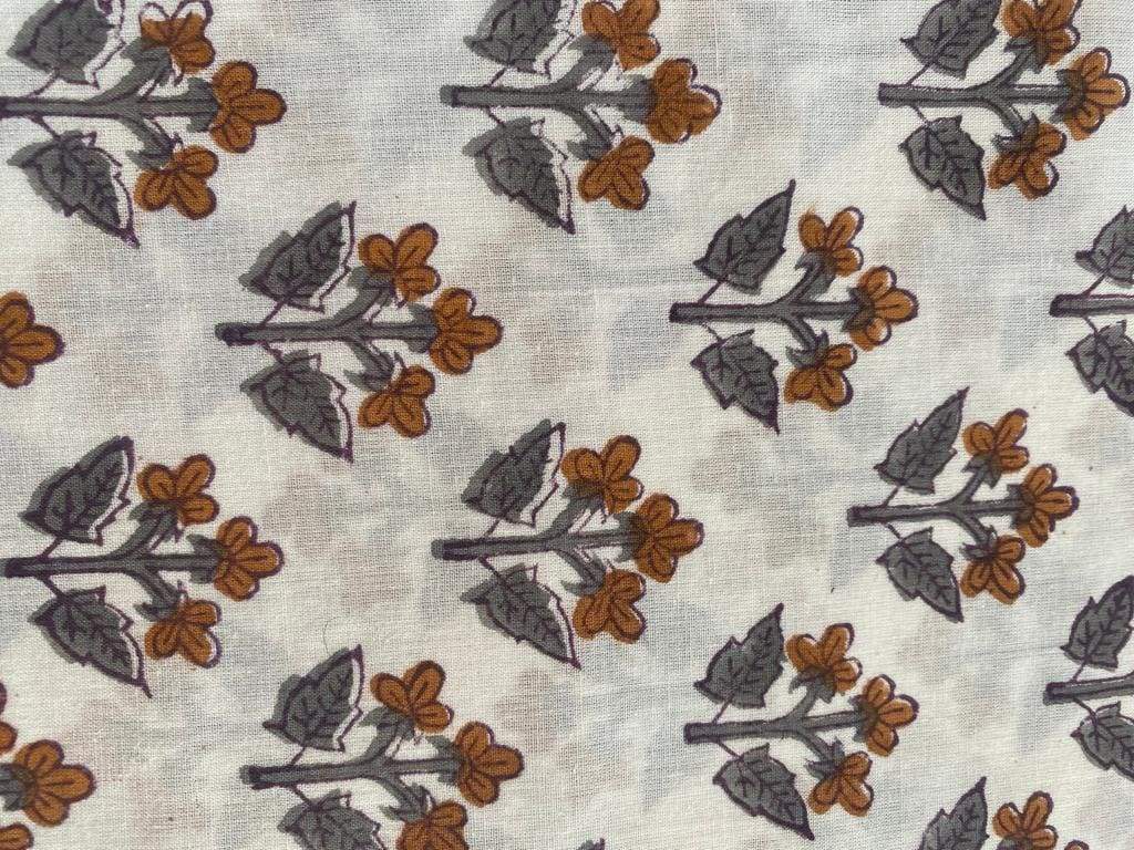 Indian Cotton Block Print Fabric by the Yard -Sewing and Quilting Fabric - Maple Village Lane