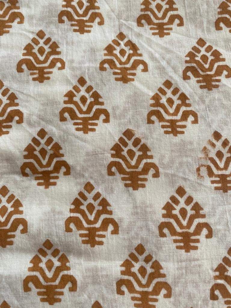 Indian Cotton Block Print Fabric by the Yard -Sewing and Quilting Fabric - Maple Village Lane