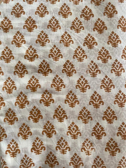 Indian Cotton Block Print Fabric by the Yard -Sewing and Quilting Fabric - Maple Village Lane