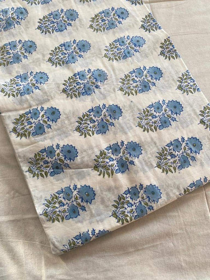 Mughal Flower Block Print, indian cotton, Hand stamped printing, by the yard, Indian Fabric, Upholstery Fabric , sewing and quilting fabric - Maple Village Lane