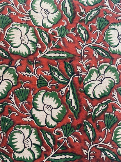 Indian Cotton Block Print Fabric by the Yard -Sewing and Quilting Fabric - Maple Village Lane