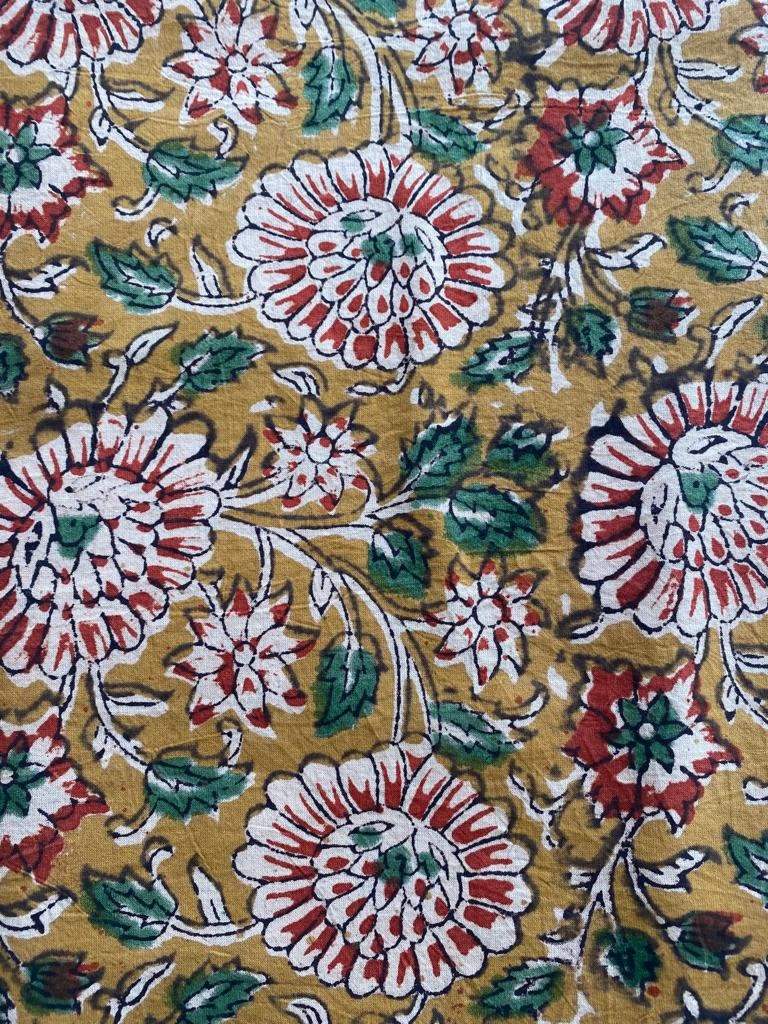 Indian Cotton Block Print Fabric by the Yard -Sewing and Quilting Fabric - Maple Village Lane