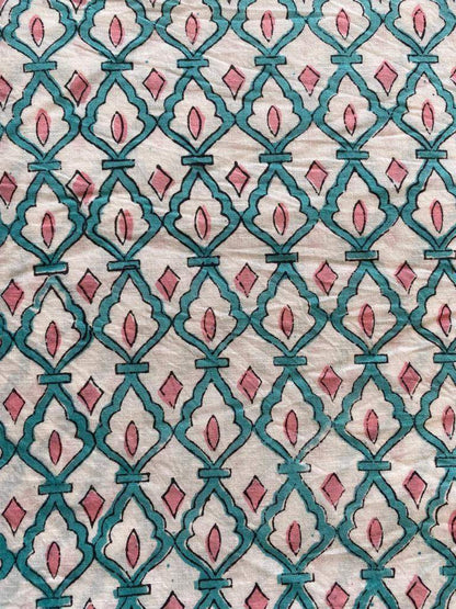 Indian Cotton Block Print Fabric by the Yard -Sewing and Quilting Fabric - Maple Village Lane