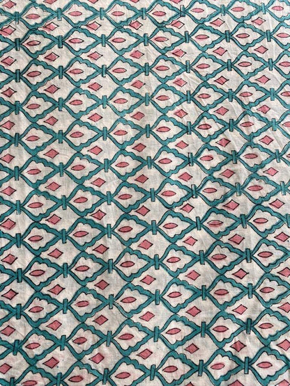 Indian Cotton Block Print Fabric by the Yard -Sewing and Quilting Fabric - Maple Village Lane