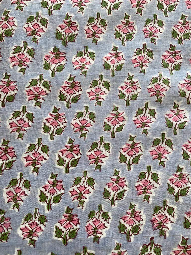 Indian Cotton Block Print Fabric by the Yard -Sewing and Quilting Fabric - Maple Village Lane