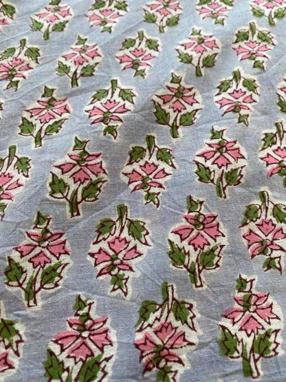 Indian Cotton Block Print Fabric by the Yard -Sewing and Quilting Fabric - Maple Village Lane