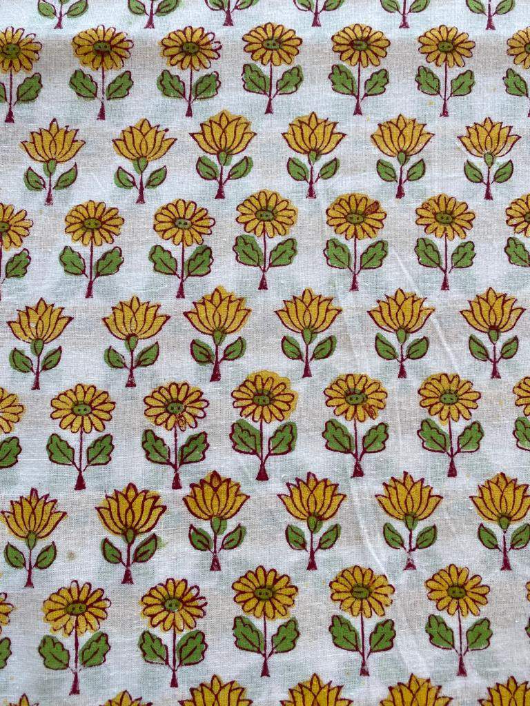 Indian Cotton Block Print Fabric by the Yard -Sewing and Quilting Fabric - Maple Village Lane