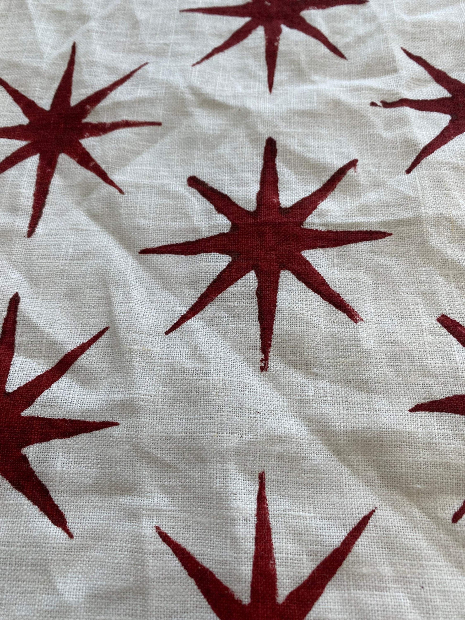 STAR || Indian Hand Block Print Fabric, Indian Linen Fabric, Block Print Fabric, Designer Floral Printing Fabric, Upholstery fabric - Maple Village Lane