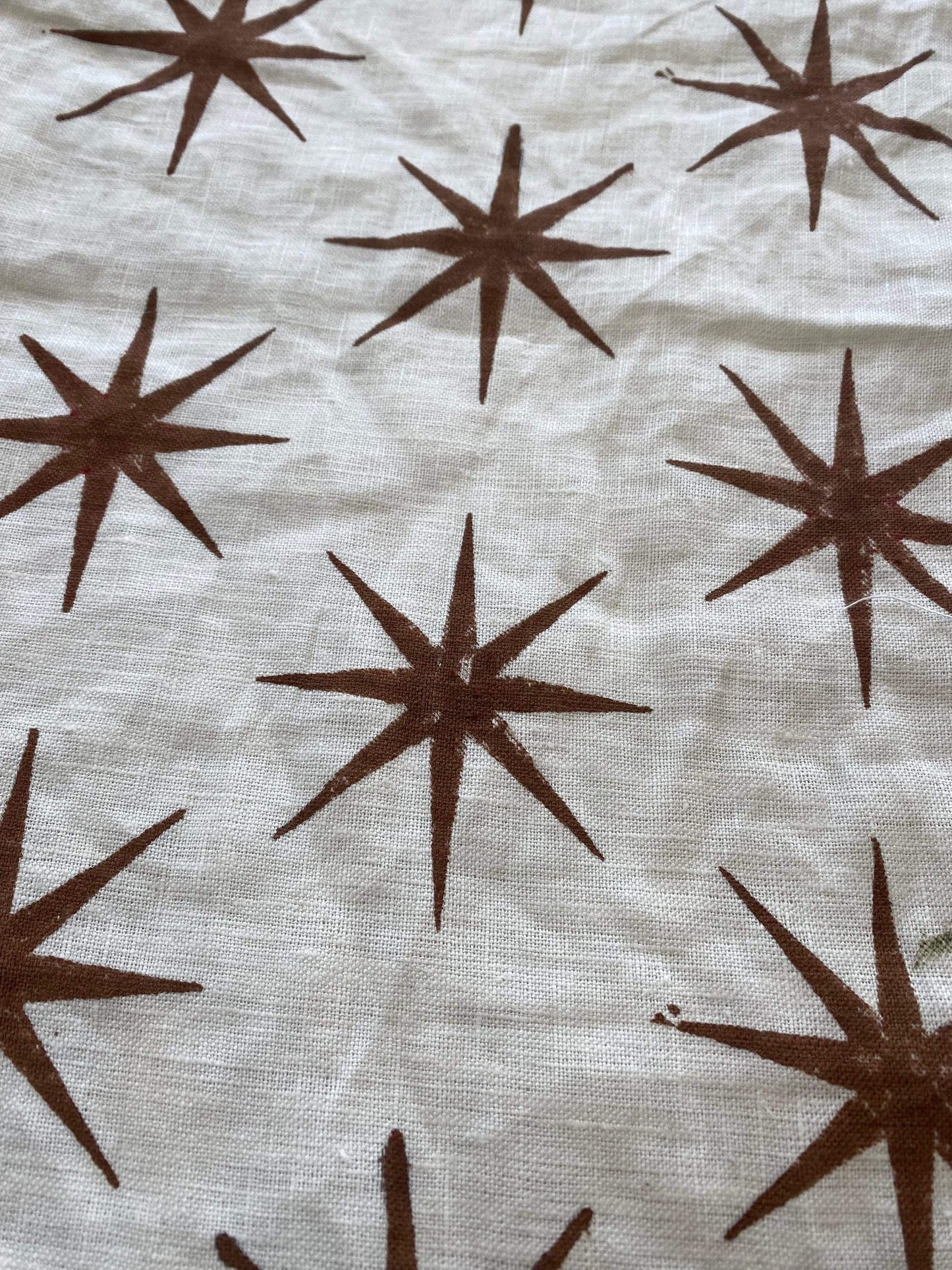 STAR || Indian Hand Block Print Fabric, Indian Linen Fabric, Block Print Fabric, Designer Floral Printing Fabric, Upholstery fabric, Pillow - Maple Village Lane