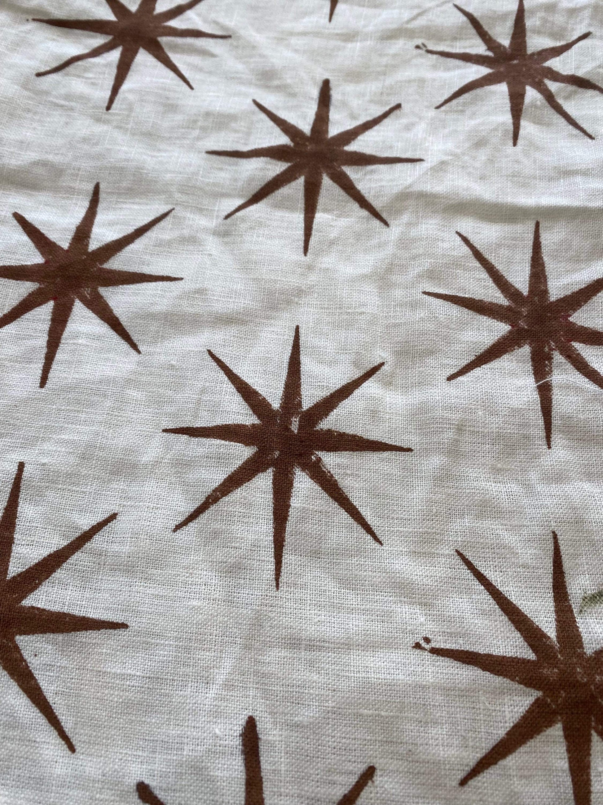 STAR || Indian Hand Block Print Fabric, Indian Linen Fabric, Block Print Fabric, Designer Floral Printing Fabric, Upholstery fabric, Pillow - Maple Village Lane