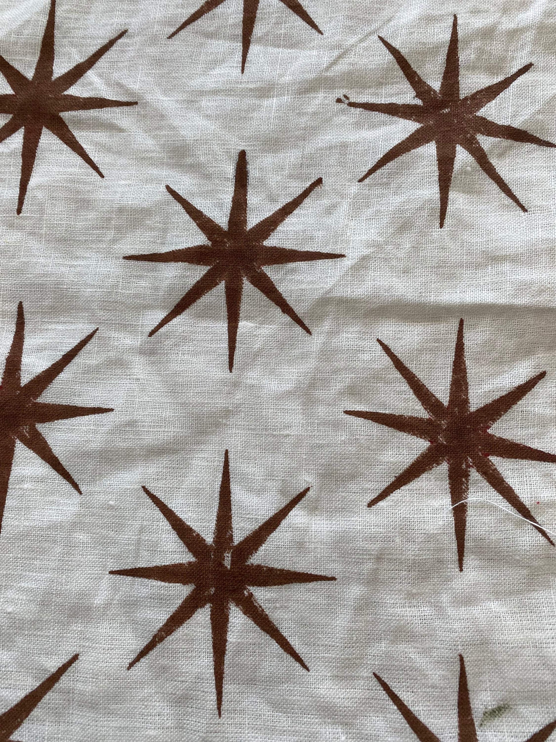 STAR || Indian Hand Block Print Fabric, Indian Linen Fabric, Block Print Fabric, Designer Floral Printing Fabric, Upholstery fabric, Pillow - Maple Village Lane