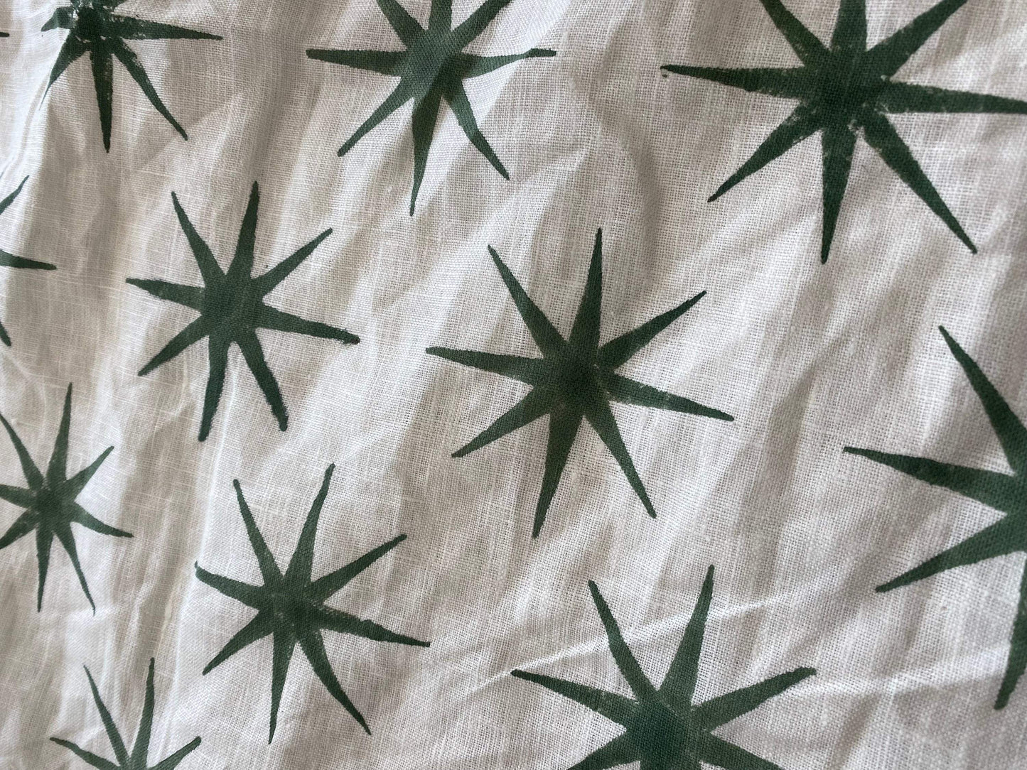 STAR || Indian Hand Block Print Fabric, Indian Linen Fabric, Block Print Fabric, Designer Floral Printing Fabric, Upholstery fabric, Pillow - Maple Village Lane