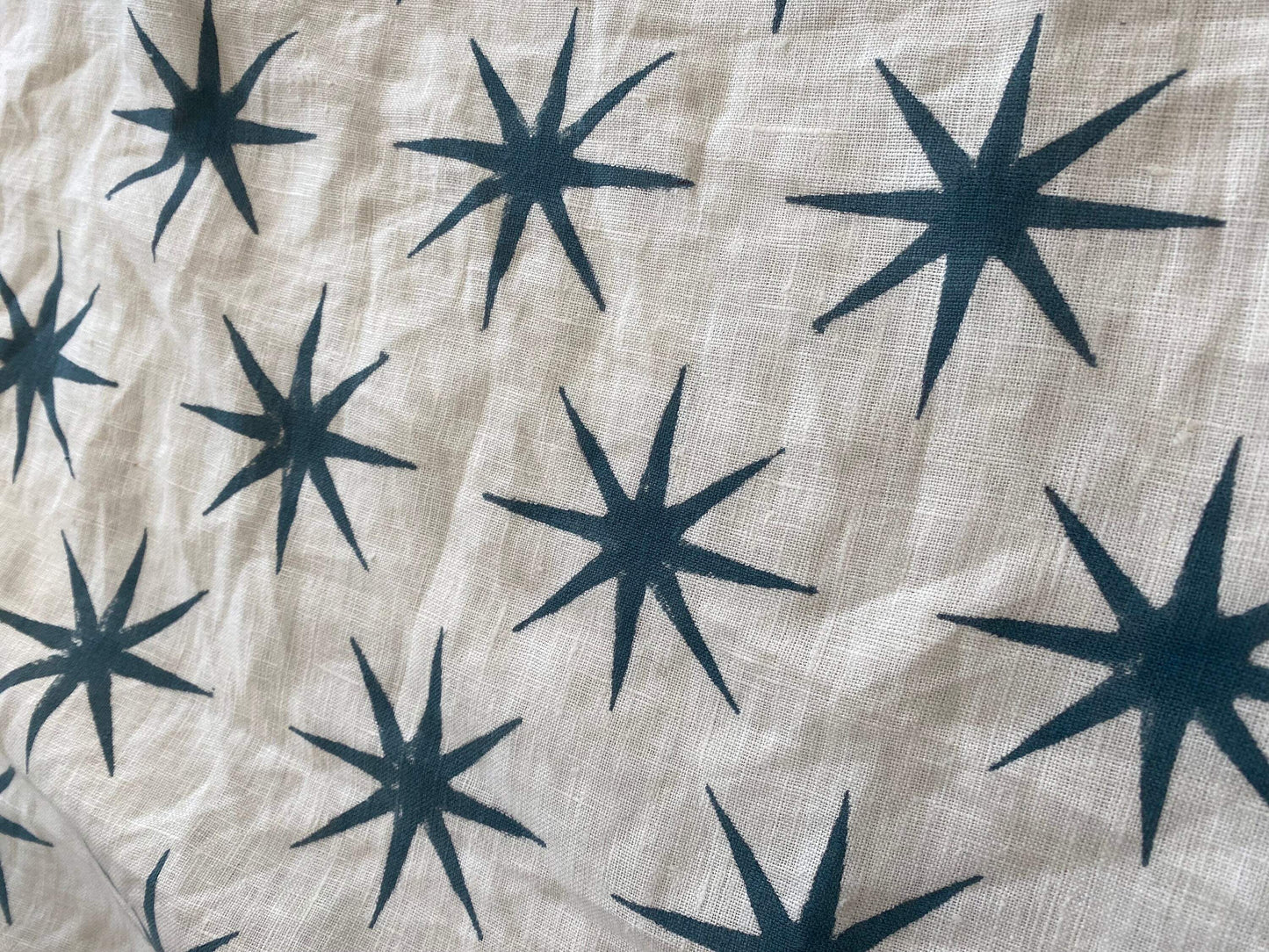 STAR || Indian Hand Block Print Fabric, Indian Linen Fabric, Block Print Fabric, Designer Floral Printing Fabric, Upholstery fabric, - Maple Village Lane