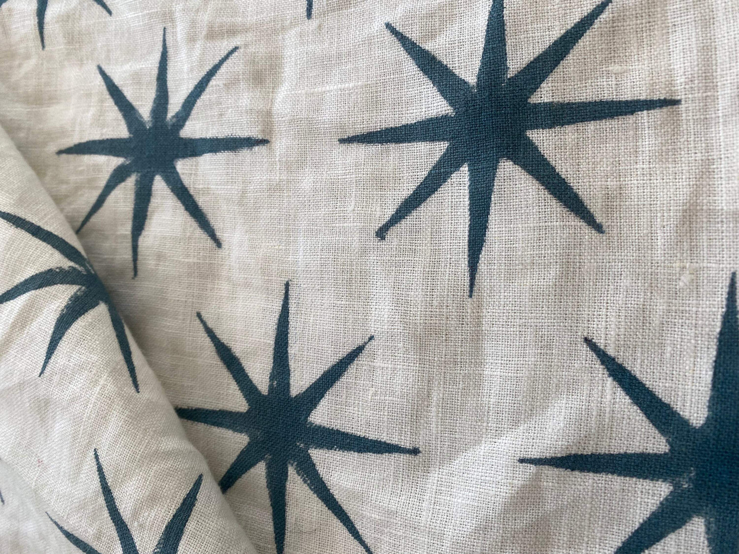 STAR || Indian Hand Block Print Fabric, Indian Linen Fabric, Block Print Fabric, Designer Floral Printing Fabric, Upholstery fabric, - Maple Village Lane