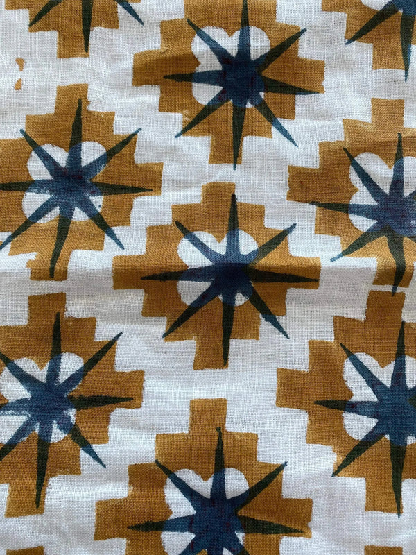 Hillary Hand Block Print Linen