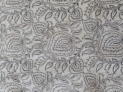 NORA || Indian Hand Block Print Fabric, Indian Linen Fabric, Block Print Fabric, Designer Floral Printing Fabric, Upholstery fabric, - Maple Village Lane